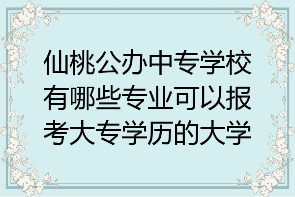 仙桃公办中专学校有哪些专业可以报考大专学历的大学
