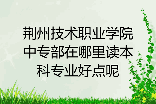 荆州技术职业学院中专部在哪里读本科专业好点呢