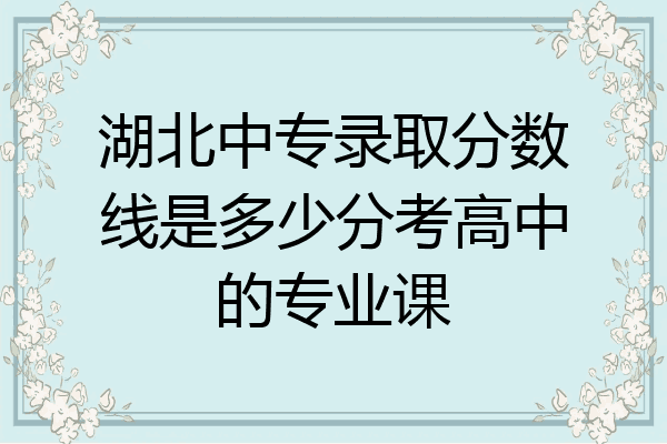湖北中专录取分数线是多少分考高中的专业课