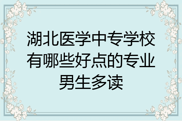 湖北医学中专学校有哪些好点的专业男生多读