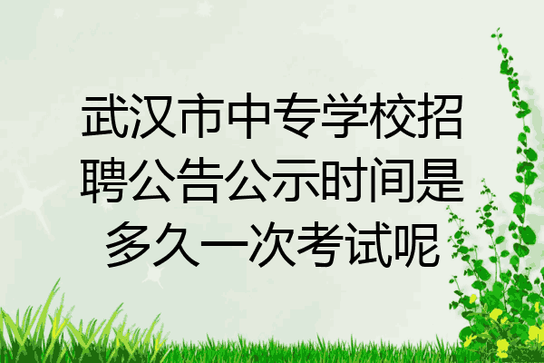 武汉市中专学校招聘公告公示时间是多久一次考试呢