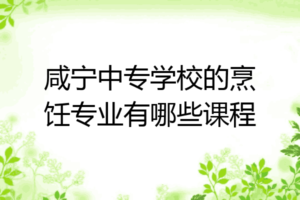 咸宁中专学校的烹饪专业有哪些课程