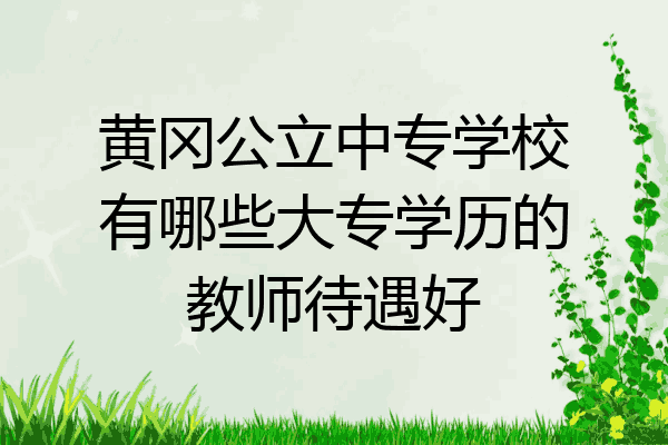 黄冈公立中专学校有哪些大专学历的教师待遇好