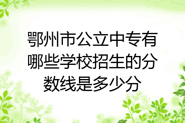 鄂州市公立中专有哪些学校招生的分数线是多少分