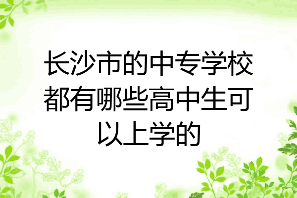 长沙市的中专学校都有哪些高中生可以上学的