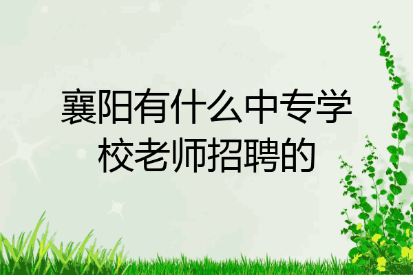 襄阳有什么中专学校老师招聘的