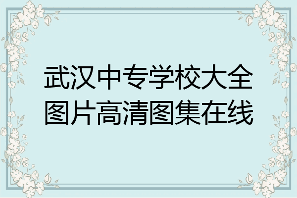 武汉中专学校大全图片高清图集在线