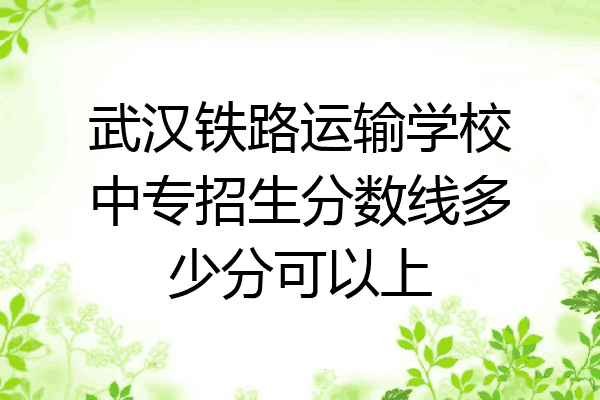 武汉铁路运输学校中专招生分数线多少分可以上
