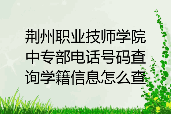 荆州职业技师学院中专部电话号码查询学籍信息怎么查