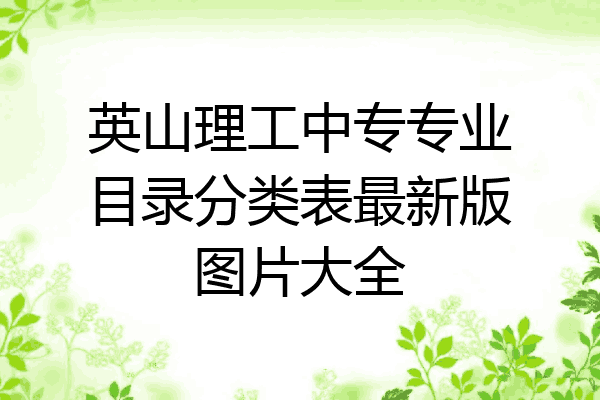 英山理工中专专业目录分类表最新版图片大全