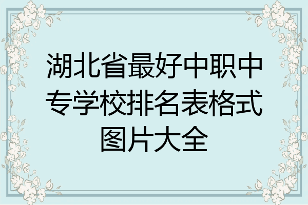 湖北省最好中职中专学校排名表格式图片大全