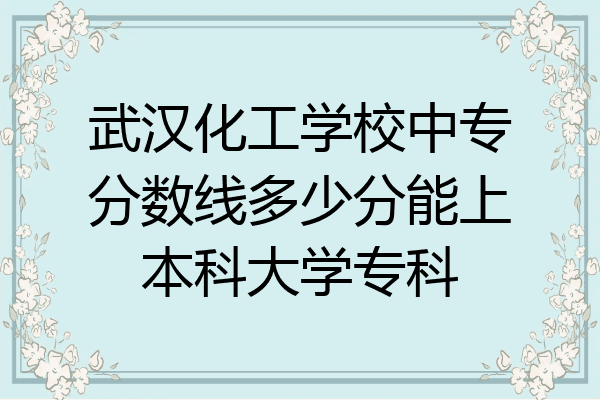 武汉化工学校中专分数线多少分能上本科大学专科