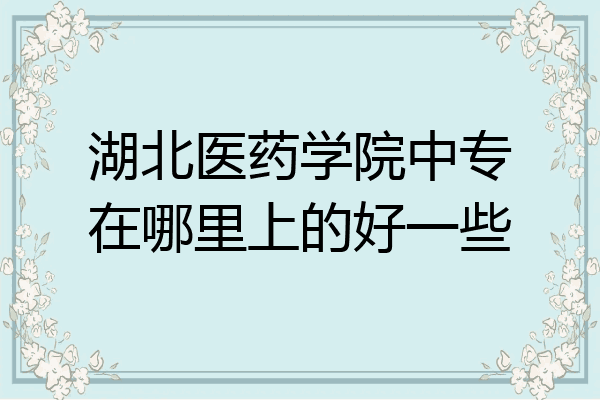 湖北医药学院中专在哪里上的好一些