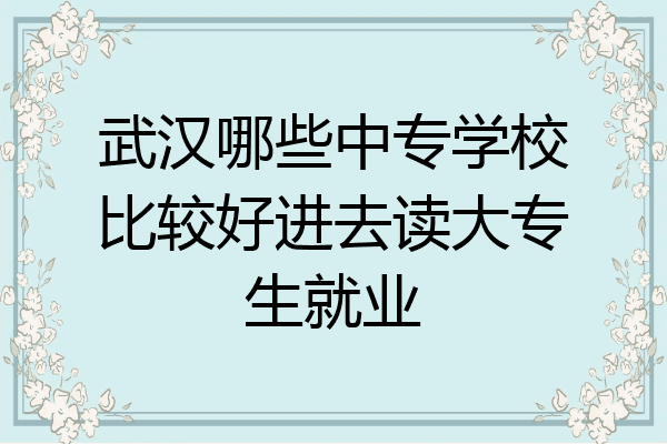 武汉哪些中专学校比较好进去读大专生就业