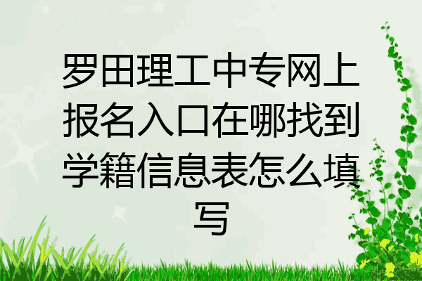 罗田理工中专网上报名入口在哪找到学籍信息表怎么填写