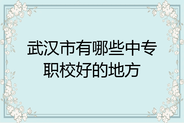 武汉市有哪些中专职校好的地方