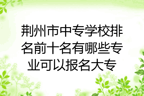 荆州市中专学校排名前十名有哪些专业可以报名大专