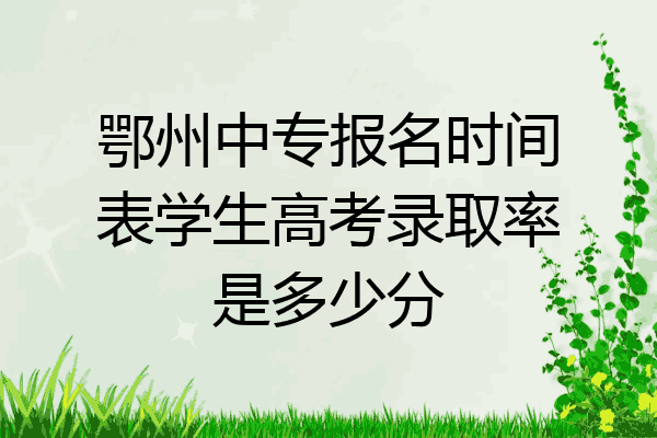 鄂州中专报名时间表学生高考录取率是多少分