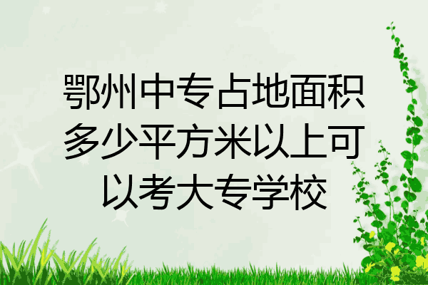 鄂州中专占地面积多少平方米以上可以考大专学校