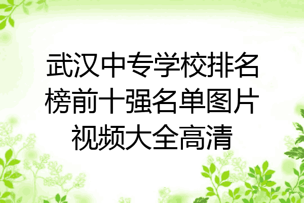 武汉中专学校排名榜前十强名单图片视频大全高清