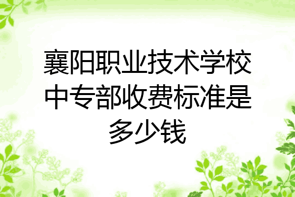 襄阳职业技术学校中专部收费标准是多少钱