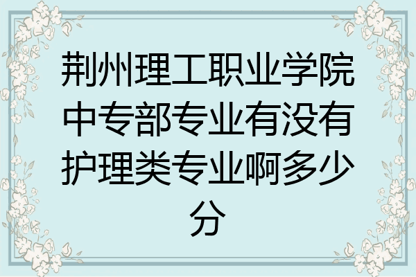 荆州理工职业学院中专部专业有没有护理类专业啊多少分