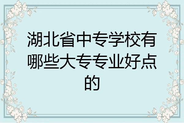 湖北省中专学校有哪些大专专业好点的