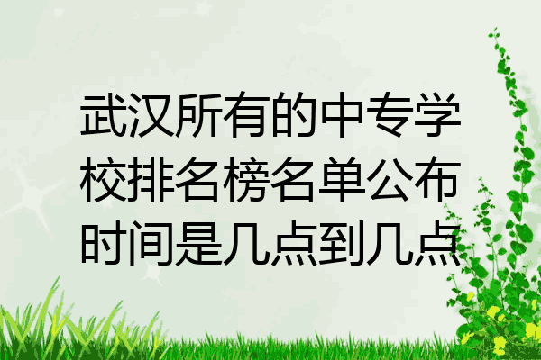 武汉所有的中专学校排名榜名单公布时间是几点到几点