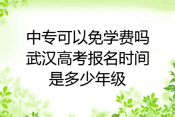 中专可以免学费吗武汉高考报名时间是多少年级