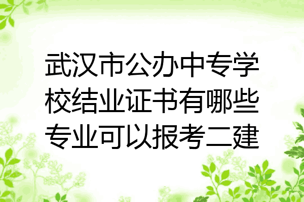 武汉市公办中专学校结业证书有哪些专业可以报考二建