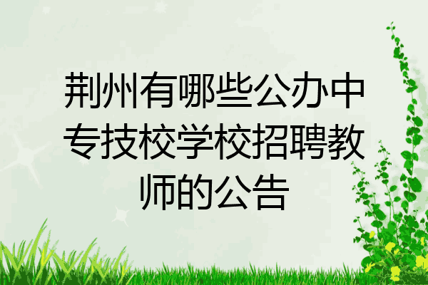荆州有哪些公办中专技校学校招聘教师的公告
