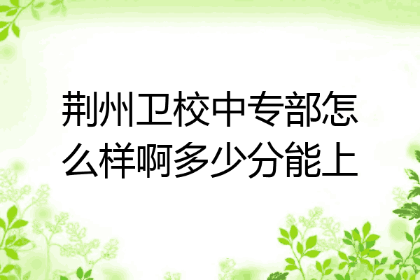 荆州卫校中专部怎么样啊多少分能上