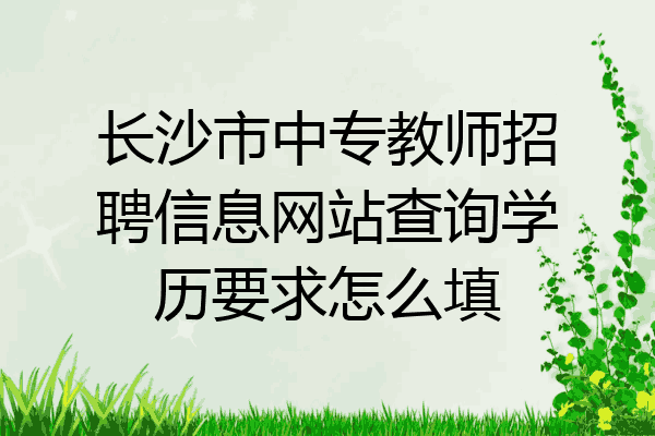 长沙市中专教师招聘信息网站查询学历要求怎么填
