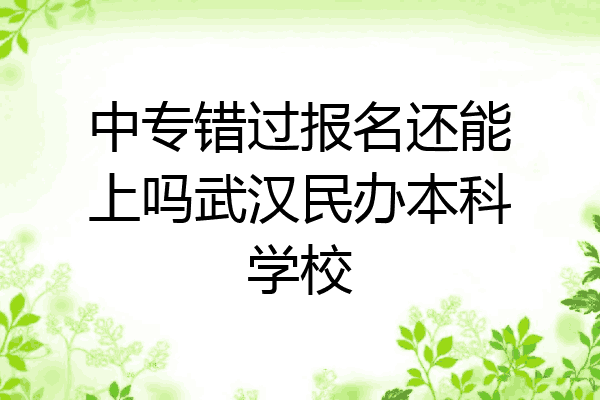 中专错过报名还能上吗武汉民办本科学校