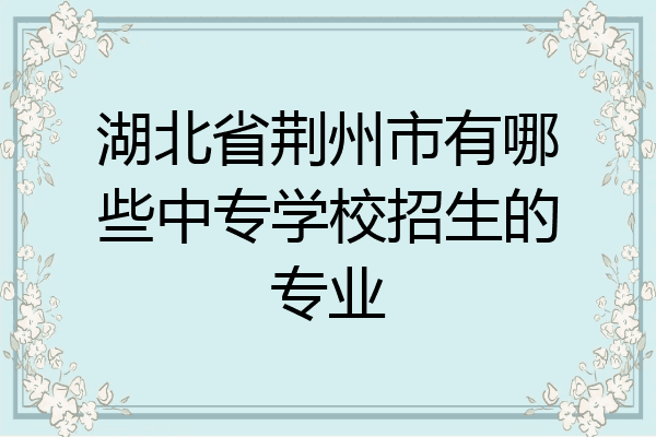 湖北省荆州市有哪些中专学校招生的专业