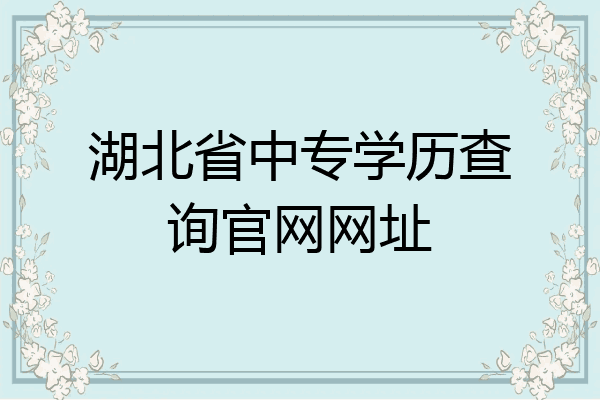 湖北省中专学历查询官网网址