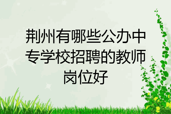 荆州有哪些公办中专学校招聘的教师岗位好
