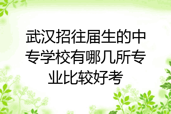 武汉招往届生的中专学校有哪几所专业比较好考