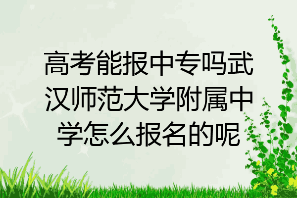 高考能报中专吗武汉师范大学附属中学怎么报名的呢