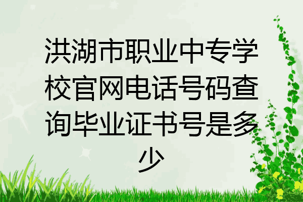 洪湖市职业中专学校官网电话号码查询毕业证书号是多少