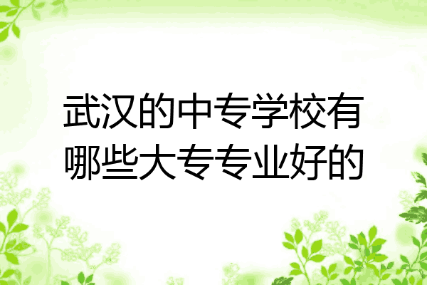 武汉的中专学校有哪些大专专业好的