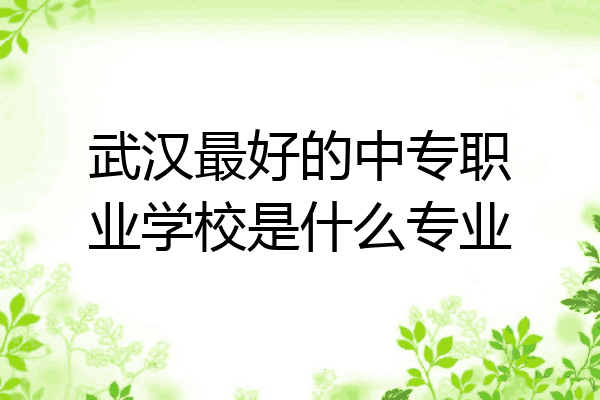 武汉最好的中专职业学校是什么专业