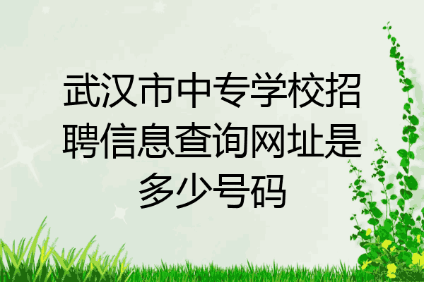 武汉市中专学校招聘信息查询网址是多少号码