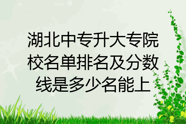 湖北中专升大专院校名单排名及分数线是多少名能上