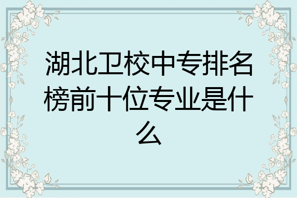 湖北卫校中专排名榜前十位专业是什么