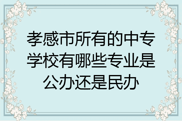 孝感市所有的中专学校有哪些专业是公办还是民办