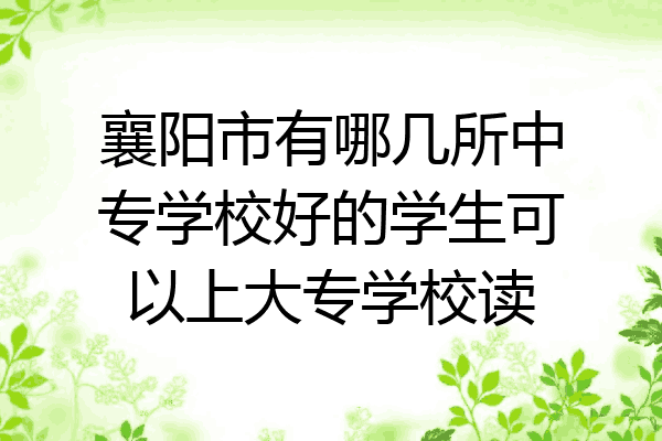 襄阳市有哪几所中专学校好的学生可以上大专学校读