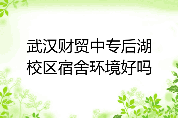 武汉财贸中专后湖校区宿舍环境好吗