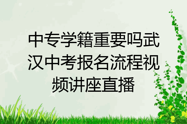 中专学籍重要吗武汉中考报名流程视频讲座直播