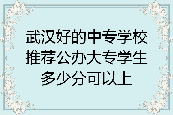 武汉好的中专学校推荐公办大专学生多少分可以上